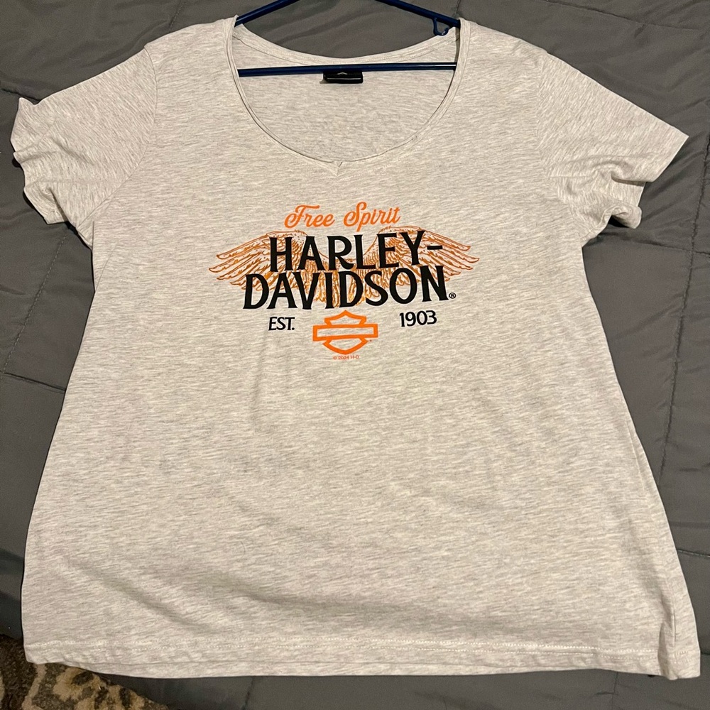 Boswell’s Harley-Davidson Nashville TN Light Gray Tee with Orange and Black Logo